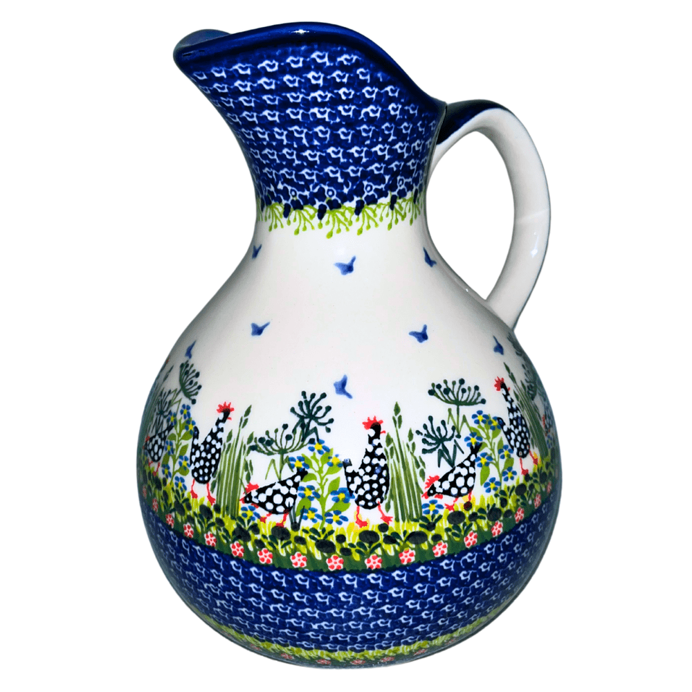 kalich polish pottery 2.4 liter pitcher oskar polka chicken 950